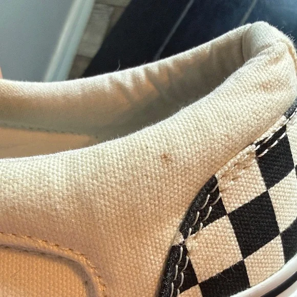 Vans Men's Black and White Checkered Slip-On Sneakers - Picture 3 of 5